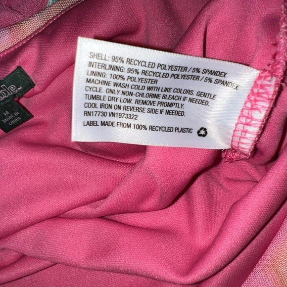 Wild Fable,M,pink /orange tie-dye,cinched side drawstring HiLo scalloped hem - Picture 7 of 9